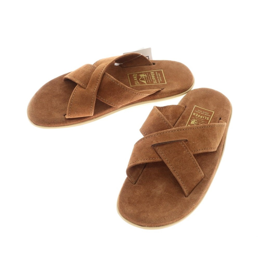 ISLAND SLIPPER(アイランドスリッパ)の【中古】【未使用】アイランドスリッパ ISLAND SLIPPER スエード クロスストラップ サンダル ブラウン【サイズ8】【メンズ】 メンズの靴/シューズ(サンダル)の商品写真