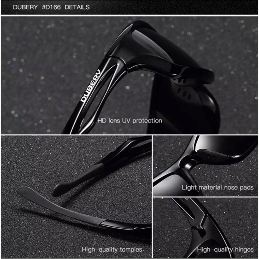 サングラス 偏光グラス UV DUBERY ブラック 車 アウトドア グレー メンズのファッション小物(サングラス/メガネ)の商品写真