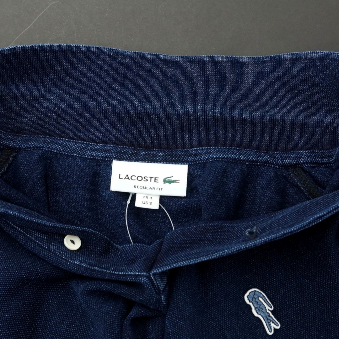 LACOSTE(ラコステ)の【中古】ラコステ LACOSTE コットン 半袖ポロシャツ ネイビー【サイズ3】【メンズ】 メンズのトップス(ポロシャツ)の商品写真