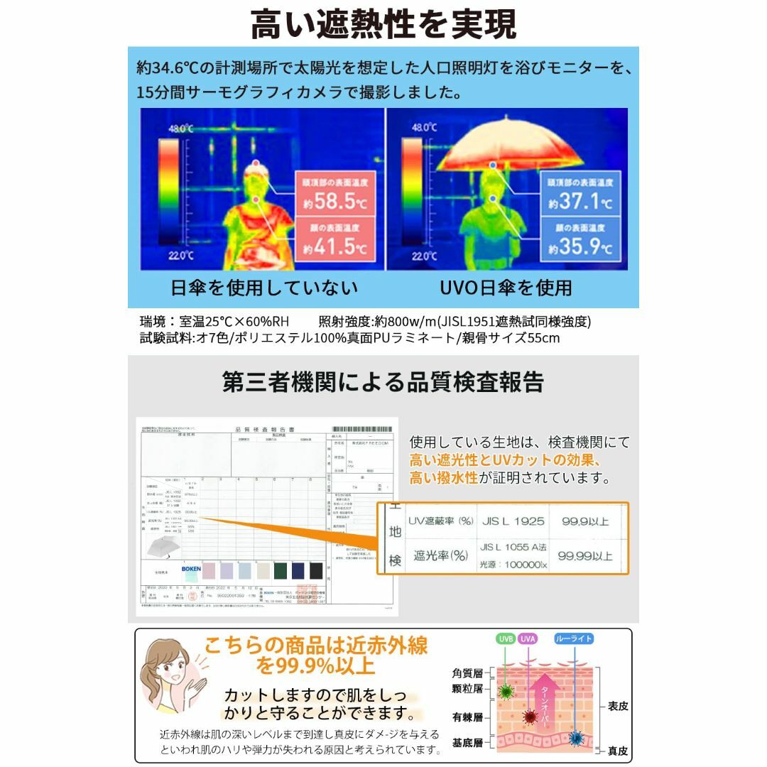 【色: グレー】日傘 uvカット 100 遮光 折り畳み【186g-196g・携 レディースのファッション小物(その他)の商品写真