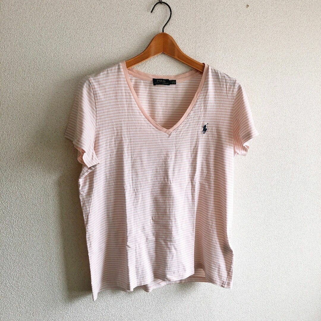 Ralph Lauren(ラルフローレン)のPOLO RALPH LAUREN♡定番VネックボーダーTシャツ♡ラルフローレン レディースのトップス(Tシャツ(半袖/袖なし))の商品写真