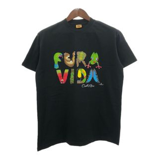 TUCAN TICO アニマル 文字 PURA VIDA コスタリカ 半袖Ｔシャツ ブラック (メンズ M) 中古 古着 Q6375(Tシャツ/カットソー(半袖/袖なし))