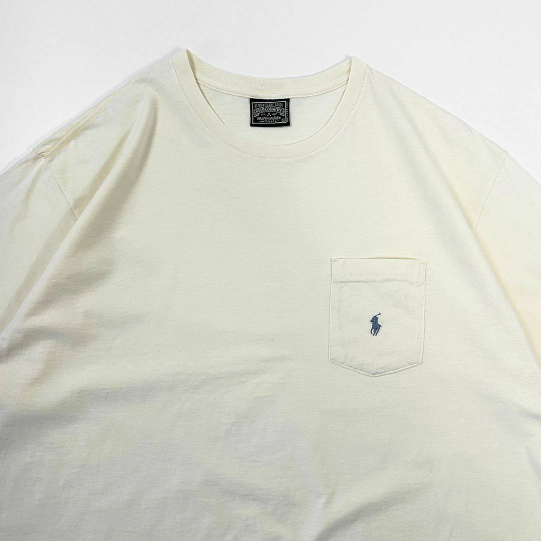 POLO RALPH LAUREN(ポロラルフローレン)のUSA製 80s90s ビンテージ 美品 POLO COUNTRY ポケT 無地 メンズのトップス(Tシャツ/カットソー(半袖/袖なし))の商品写真