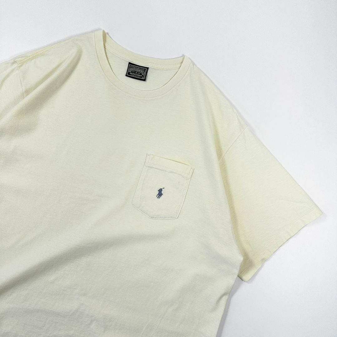 POLO RALPH LAUREN(ポロラルフローレン)のUSA製 80s90s ビンテージ 美品 POLO COUNTRY ポケT 無地 メンズのトップス(Tシャツ/カットソー(半袖/袖なし))の商品写真