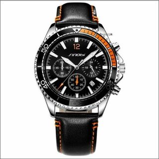 ◆◇ SALE ◇◆ 新品 スポーツ レザー 腕時計 ブラック 黒 30m 防水(腕時計(アナログ))