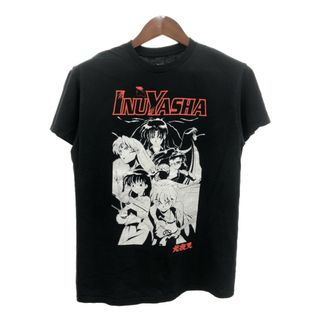 INUYASYA 犬夜叉 半袖Ｔシャツ アニメT ブラック (メンズ M) 中古 古着 Q6377(Tシャツ/カットソー(半袖/袖なし))