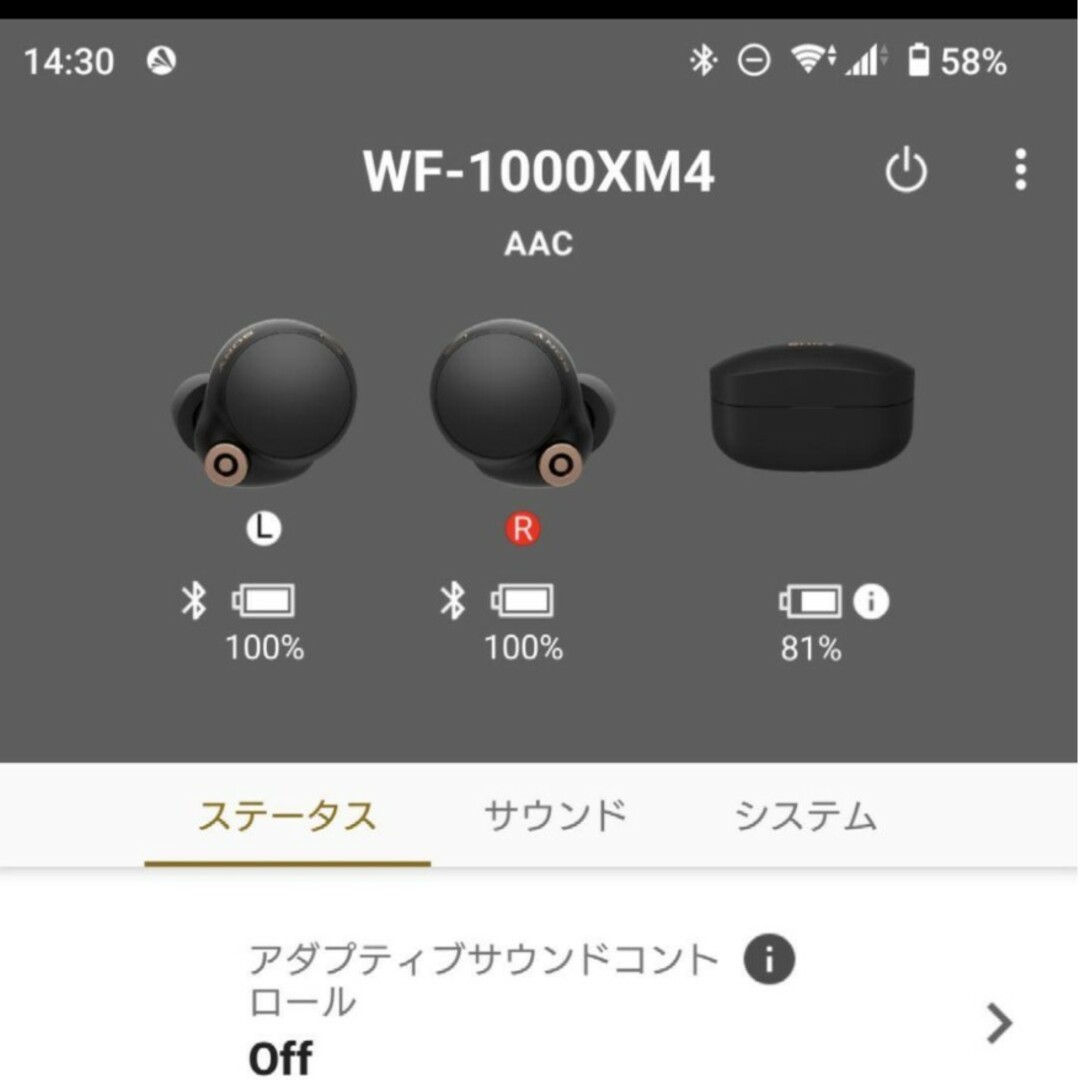 SONY(ソニー)のWF-1000XM4 バッテリー良好 スマホ/家電/カメラのオーディオ機器(ヘッドフォン/イヤフォン)の商品写真