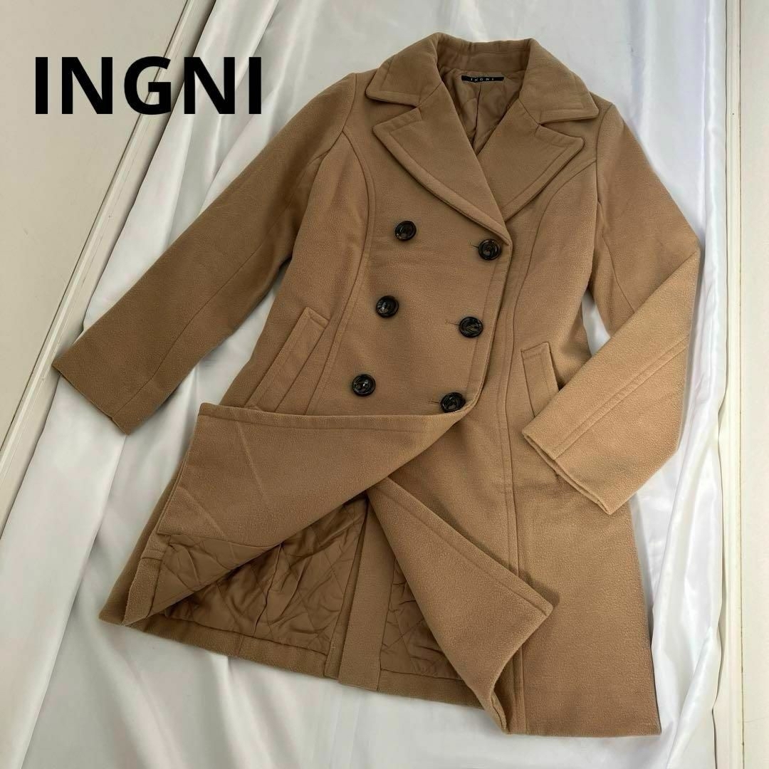INGNI(イング)のINGNI コート　Mサイズ　ブラウン　ボタン　防寒 レディースのジャケット/アウター(トレンチコート)の商品写真
