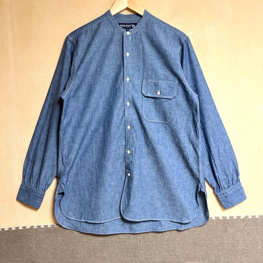 WOOLRICH(ウールリッチ)の美品 WOOL RICH / ウールリッチ バンドカラーシャンブレーシャツ M メンズのトップス(シャツ)の商品写真