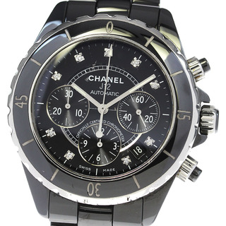 シャネル(CHANEL)のシャネル CHANEL H2419 J12 黒セラミック 9Pダイヤ 自動巻き メンズ _816305(腕時計(アナログ))
