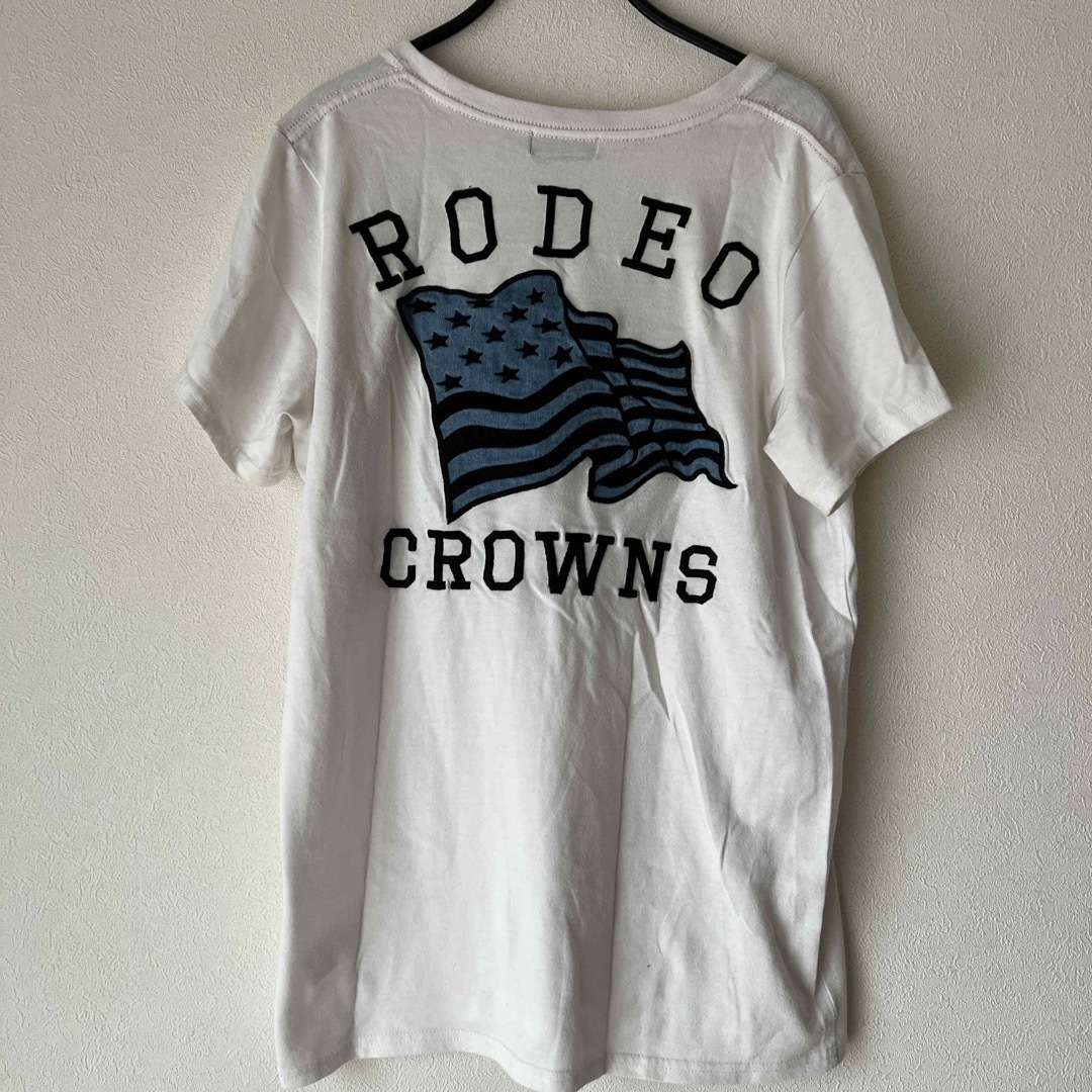 RODEO CROWNS(ロデオクラウンズ)のRODEO CROWNS半袖ワッペンTシャツM レディースのトップス(Tシャツ(半袖/袖なし))の商品写真