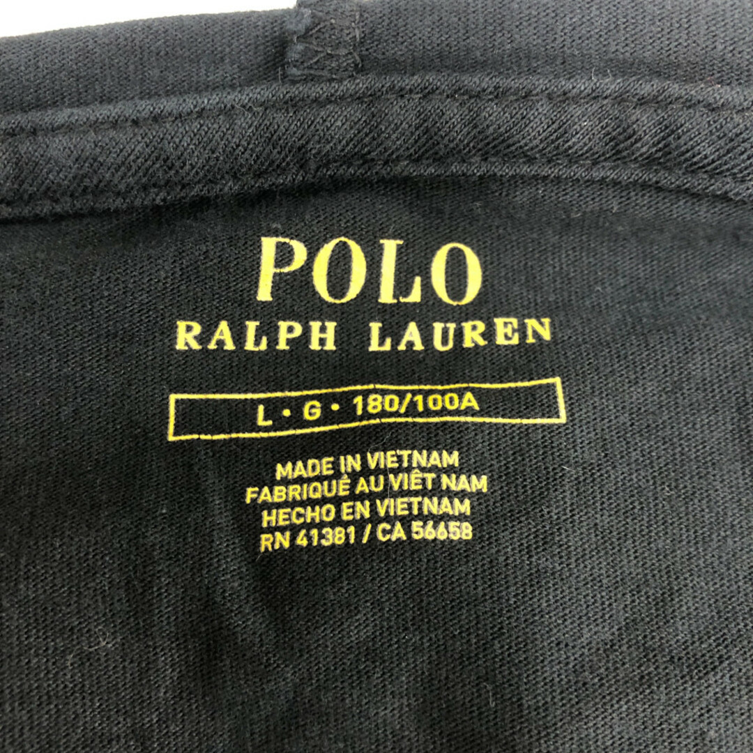 POLO RALPH LAUREN(ポロラルフローレン)のPolo by Ralph Lauren ポロ ラルフローレン パーカー ブラック (メンズ L) 中古 古着 Q6381 メンズのトップス(Tシャツ/カットソー(七分/長袖))の商品写真