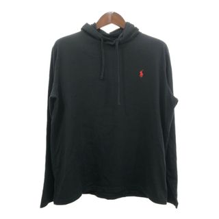 ポロラルフローレン(POLO RALPH LAUREN)のPolo by Ralph Lauren ポロ ラルフローレン パーカー ブラック (メンズ L) 中古 古着 Q6381(Tシャツ/カットソー(七分/長袖))