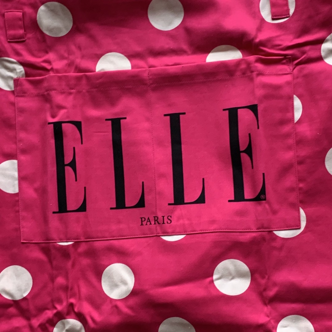 ELLE(エル)のELLE　エプロン　ピンクx白ドット　新品 レディースのレディース その他(その他)の商品写真