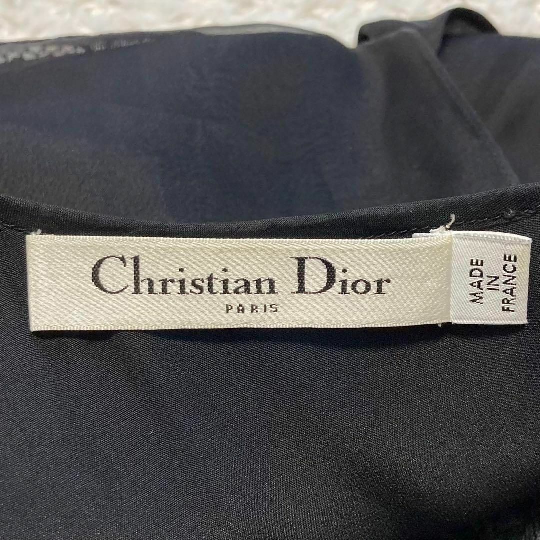 Christian Dior(クリスチャンディオール)の［現行タグ　美品］DIOR ドレスワンピース　刺繍　レース　ロング　ブラック レディースのワンピース(ロングワンピース/マキシワンピース)の商品写真