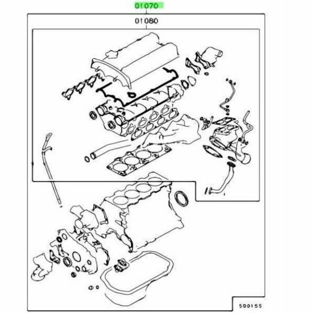 三菱(ミツビシ)のミツビシ 純正 ランサー ランエボ 7 8 9 エンジン ガスケットキット 自動車/バイクの自動車(車種別パーツ)の商品写真