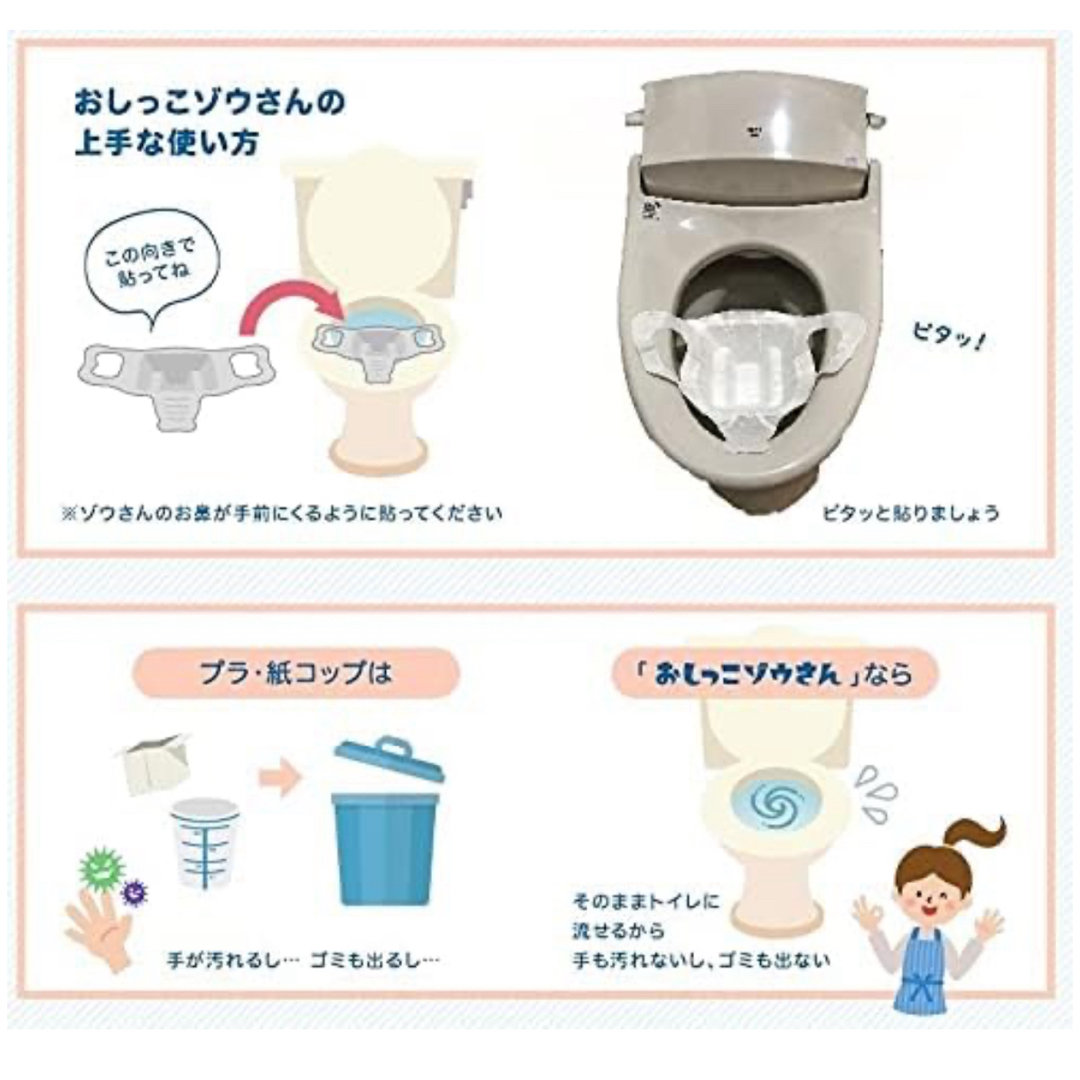 楽々おしっこゾウさん 3枚 キッズ/ベビー/マタニティのおむつ/トイレ用品(その他)の商品写真