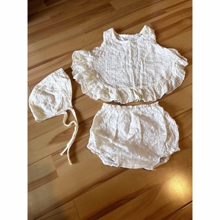 オシャレ子供服 90サイズ  ３点セット ホワイト(セレモニードレス/スーツ)