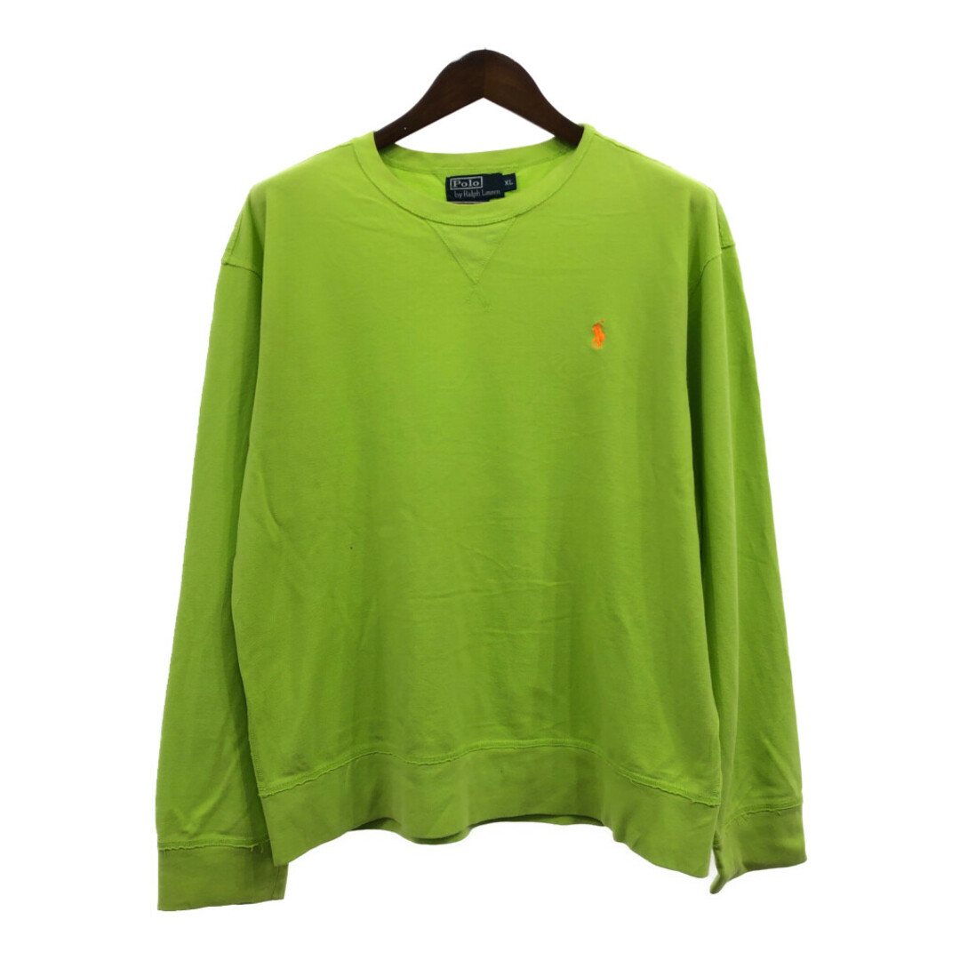 POLO RALPH LAUREN(ポロラルフローレン)のPolo by Ralph Lauren ポロ ラルフローレン 長袖Ｔシャツ ワンポイント ライトグリーン (メンズ XL) 中古 古着 Q6386 メンズのトップス(Tシャツ/カットソー(七分/長袖))の商品写真