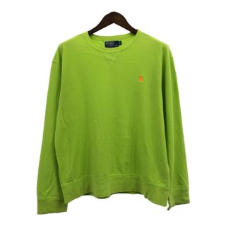 ポロラルフローレン(POLO RALPH LAUREN)のPolo by Ralph Lauren ポロ ラルフローレン 長袖Ｔシャツ ワンポイント ライトグリーン (メンズ XL) 中古 古着 Q6386(Tシャツ/カットソー(七分/長袖))