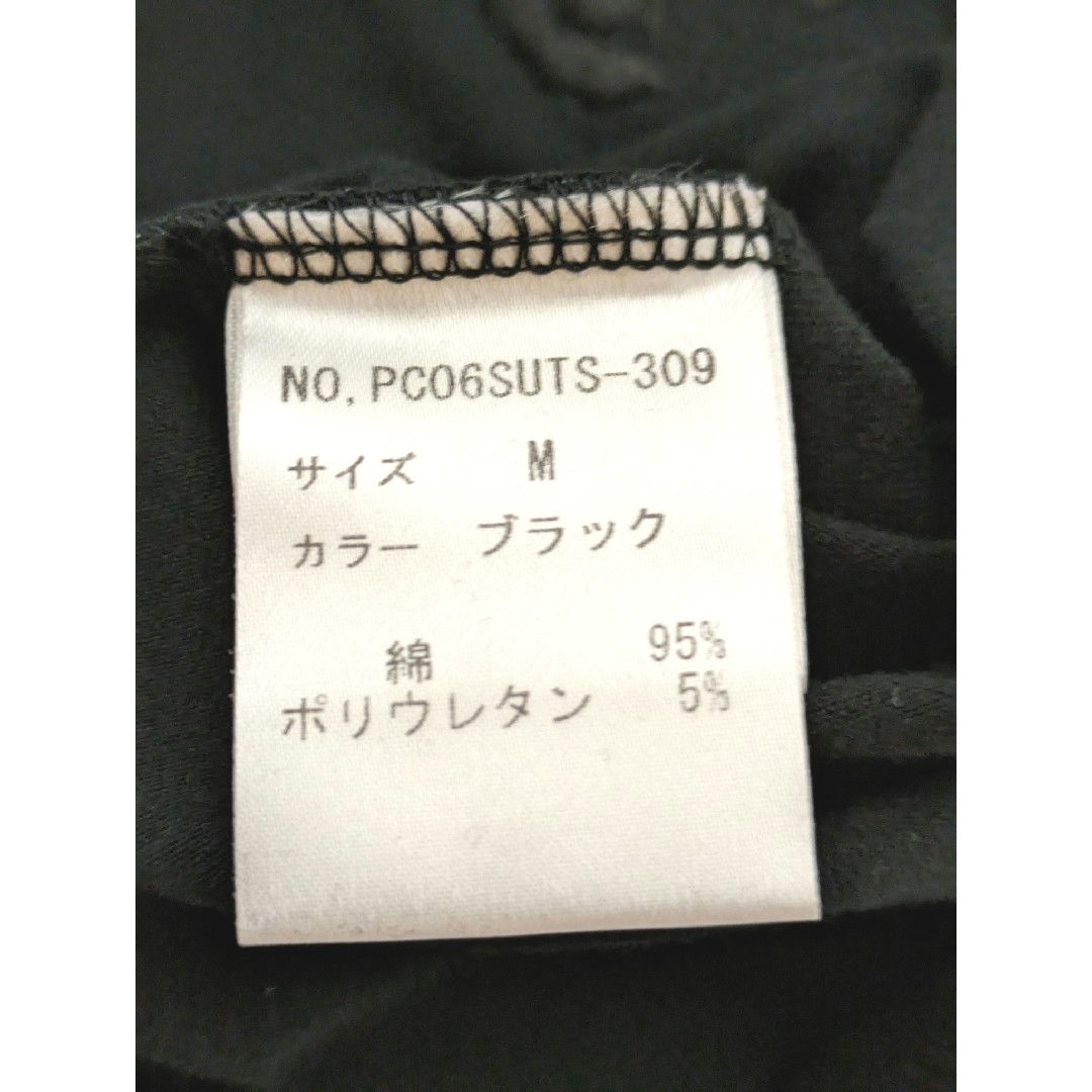 未使用花柄刺繍ストレッチ半袖TシャツMサイズブラック レディースのトップス(Tシャツ(半袖/袖なし))の商品写真