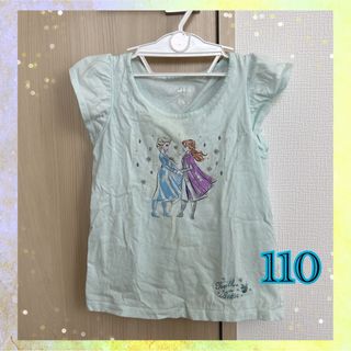 ユニクロ(UNIQLO)のTシャツ　 半袖　 半袖Tシャツ　アナ雪　ディズニー　プリンセス　水色　かわいい(Tシャツ/カットソー)