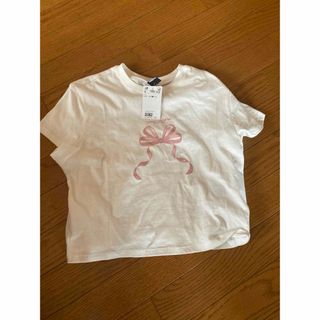 エイチアンドエム(H&M)の【H&M】バレエコア　リボン　リボンプリント　ショートTシャツ(Tシャツ(半袖/袖なし))