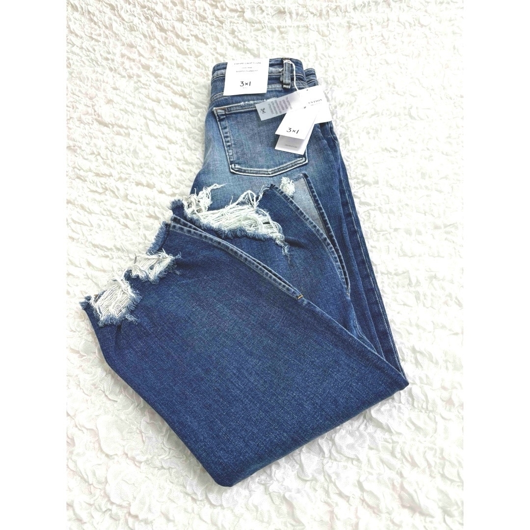 L'Appartement DEUXIEME CLASSE(アパルトモンドゥーズィエムクラス)の【3×1/スリーバイワン】EMPIRE CROP FLARE DENIM 28 レディースのパンツ(デニム/ジーンズ)の商品写真