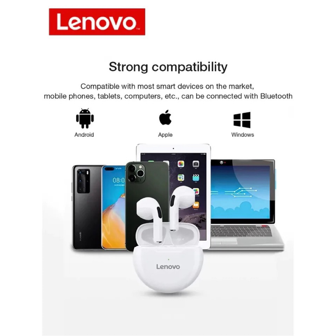 Lenovo(レノボ)のLenovo HT38 ワイヤレスイヤホン　ブラック スマホ/家電/カメラのオーディオ機器(ヘッドフォン/イヤフォン)の商品写真