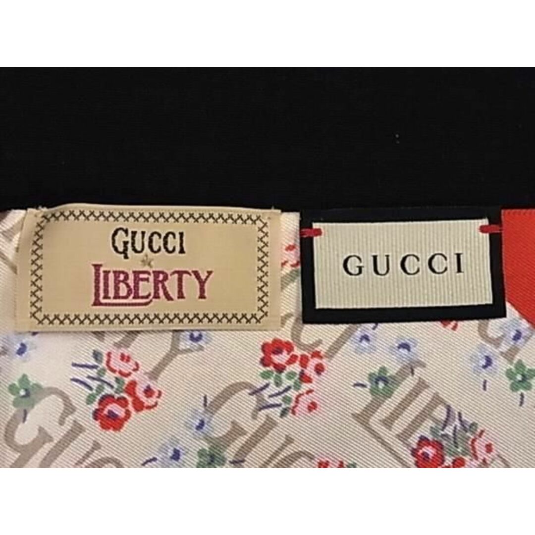 Gucci(グッチ)の■新品■未使用■ GUCCI グッチ リバティコラボ ネックボウ シルク リボンスカーフ ツイリー レディース ベージュ系×レッド系 AU1197  メンズのファッション小物(その他)の商品写真