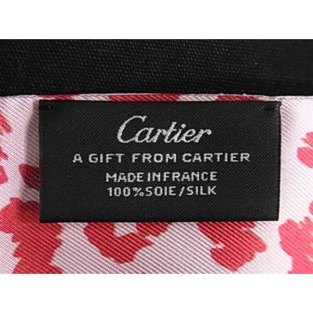 Cartier(カルティエ)の■新品■未使用■ Cartier カルティエ シルク100% レオパード柄 リボンスカーフ ツイリー ピンク系 AU1169  レディースのファッション小物(その他)の商品写真