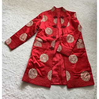 ヴィンテージ　チャイナ　刺繍　ロングコート(ロングワンピース/マキシワンピース)