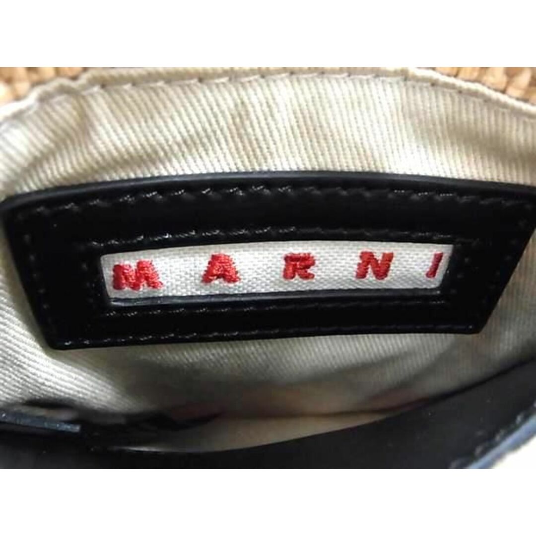 Marni(マルニ)の■新品同様■ MARNI マルニ ラフィア×レザー ショルダーバッグ クロスボディ ポシェット ブラウン系×ブラック系 AW5612 レディースのバッグ(その他)の商品写真