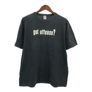 RUSSELL ATHLETIC ラッセル カレッジ フットボール ハワイ 半袖Ｔシャツ アメフト ブラック (メンズ L) 中古 古着 Q6395(Tシャツ/カットソー(半袖/袖なし))