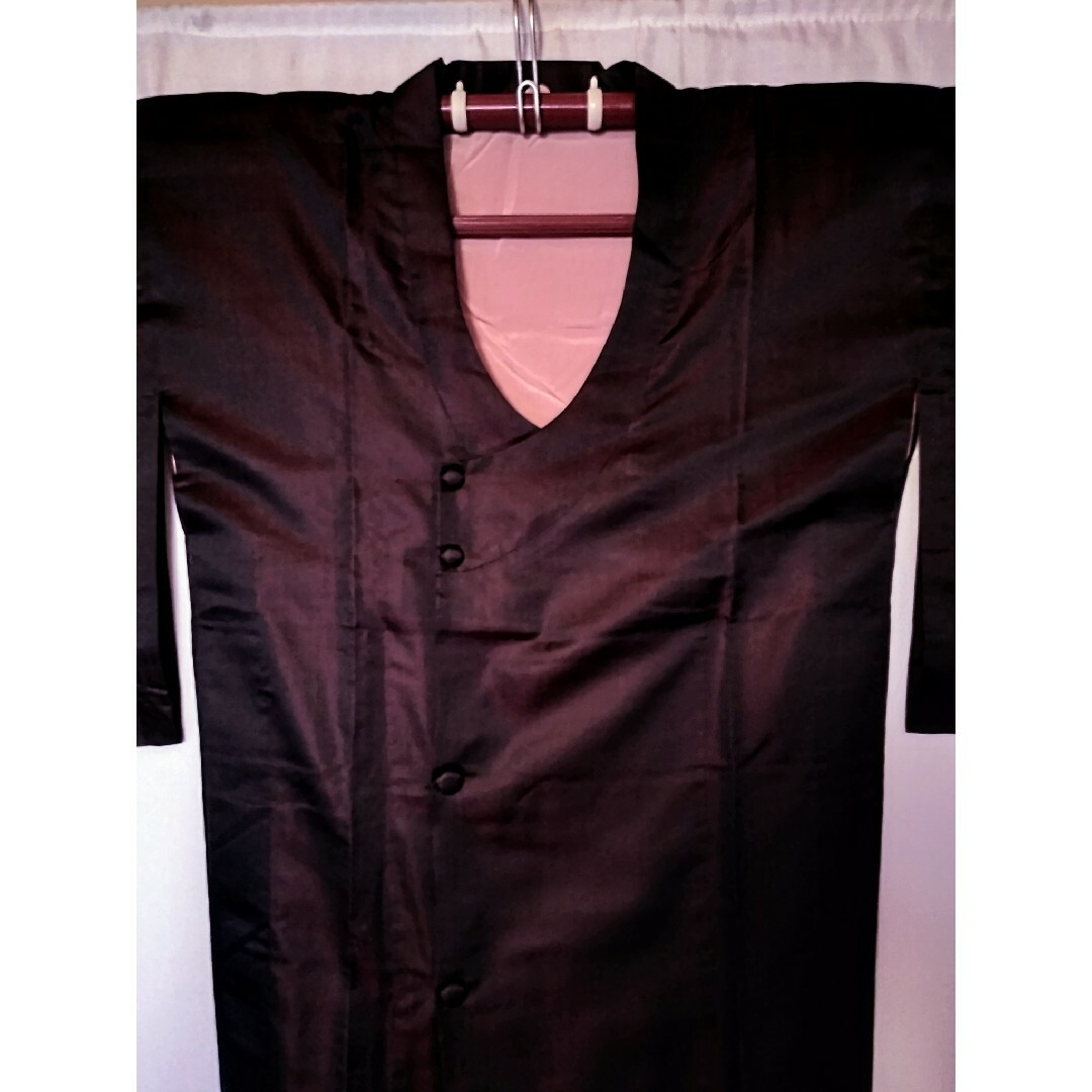 黒◆艶赤♥正絹?ロング着物コート レディースの水着/浴衣(着物)の商品写真