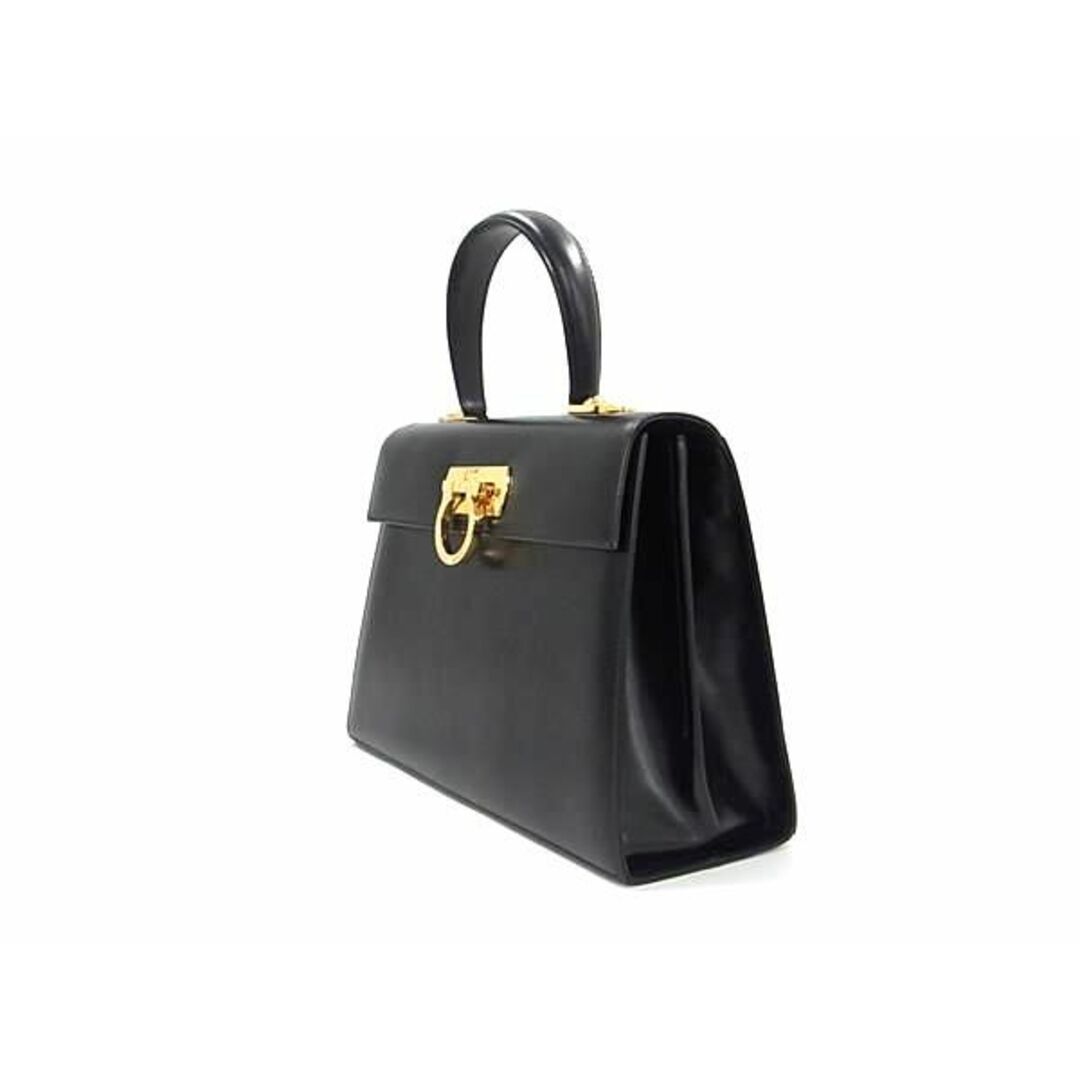 Salvatore Ferragamo(サルヴァトーレフェラガモ)の■極美品■ Salvatore Ferragamo フェラガモ EA 212181 ガンチーニ レザー 2WAY ワンハンドル ハンドバッグ ショルダー ブラック系 AW5619 レディースのバッグ(ハンドバッグ)の商品写真