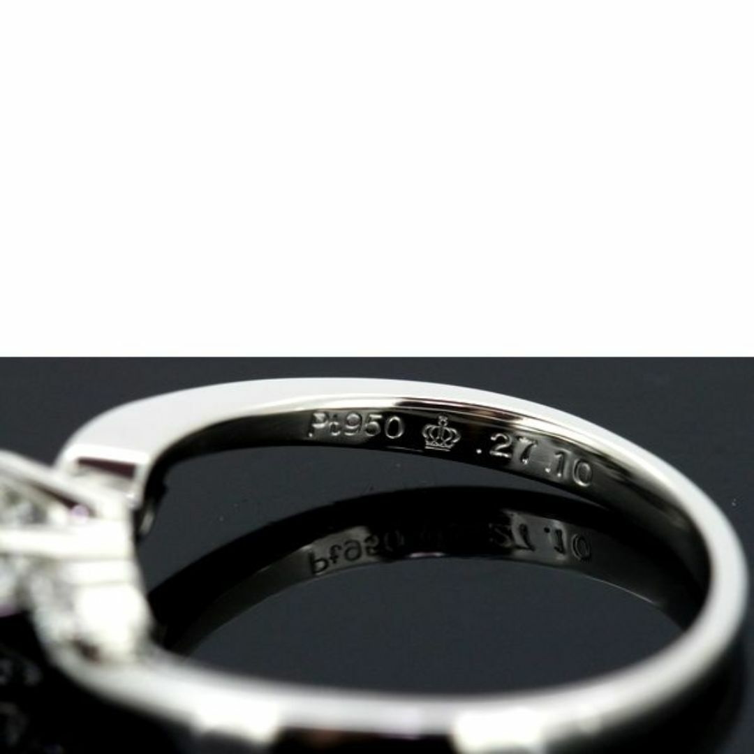 ロイヤルアッシャー ブリリアントカット ダイヤモンド 0.27ct F-VS1 リング Pt950 レディースのアクセサリー(リング(指輪))の商品写真