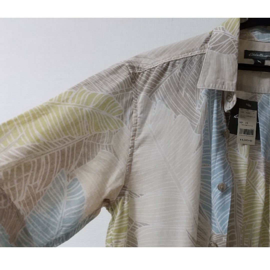 Eddie Bauer(エディーバウアー)の【新品】エディー・バウアー 麻混 半袖シャツ メンズXS メンズのトップス(シャツ)の商品写真