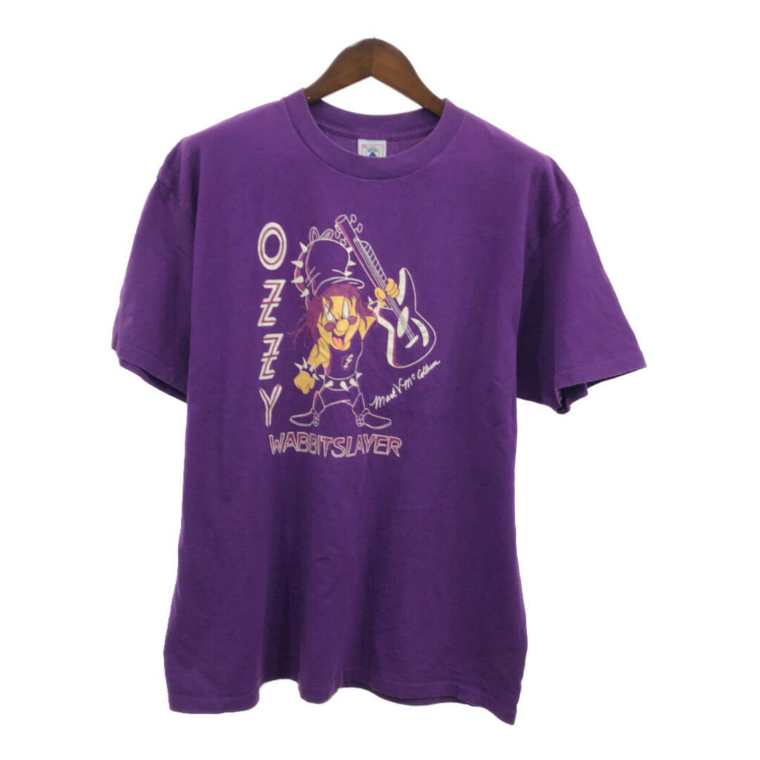 90年代 USA製 ルーニーチューンズ エルマー・ファッド Ozzy Osborne Ｔシャツ バンドT アニメT (メンズ XL) 中古 古着 Q6398 メンズのトップス(Tシャツ/カットソー(半袖/袖なし))の商品写真