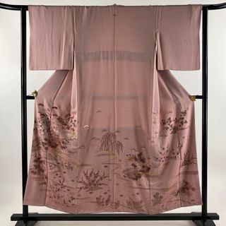 色留袖 身丈152.5cm 裄丈62cm 正絹 優品 【中古】(着物)