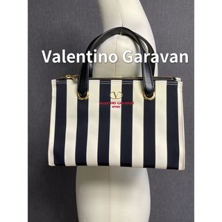 ヴァレンティノガラヴァーニ(valentino garavani)のVALENTINO GARAVANI ホワイト×ブラック　ハンドバッグ(ハンドバッグ)