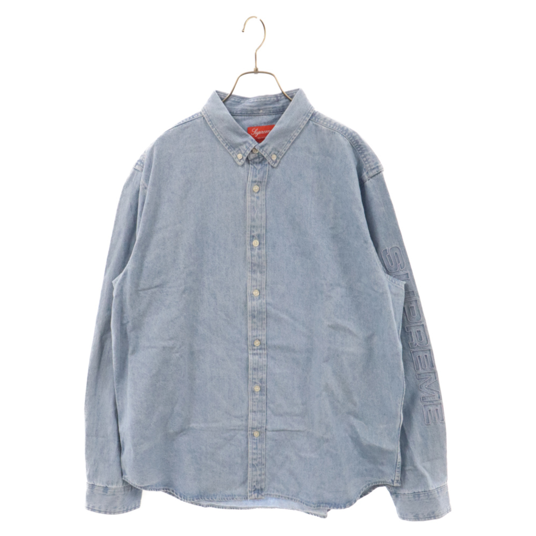 Supreme(シュプリーム)のSUPREME シュプリーム 18SS Denim Shirt 袖ロゴ デニムシャツ 長袖シャツ ブルー メンズのトップス(シャツ)の商品写真