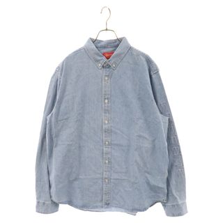 シュプリーム(Supreme)のSUPREME シュプリーム 18SS Denim Shirt 袖ロゴ デニムシャツ 長袖シャツ ブルー(シャツ)