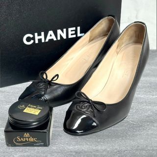 CHANEL - 美品☆人気モデル☆CHANEL ハイヒール ココマーク 本革 エナメル 36.5