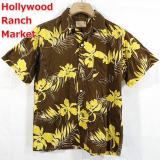 ハリウッドランチマーケット(HOLLYWOOD RANCH MARKET)の【良品】ハリウッドランチマーケット　焦げ茶黄　花柄アロハ　LA MUCHACHA(シャツ)