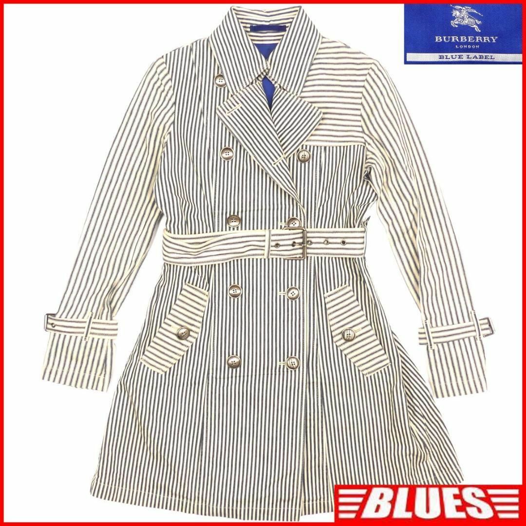 BURBERRY BLUE LABEL(バーバリーブルーレーベル)のバーバリーブルーレーベル トレンチコート M 38 ヒッコリー TJ1011 レディースのジャケット/アウター(トレンチコート)の商品写真