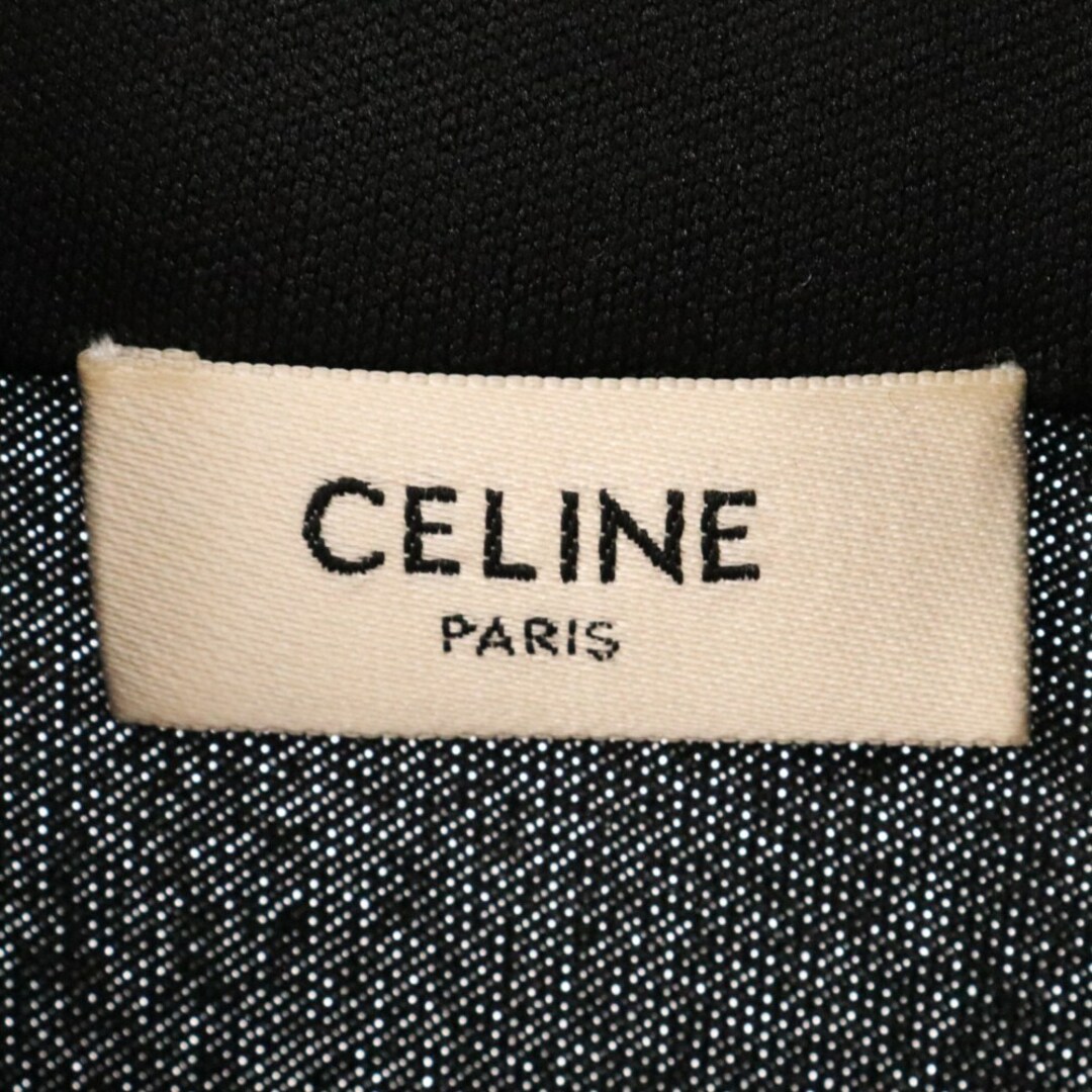 celine(セリーヌ)のCELINE セリーヌ 22AW ダブルフェイス ジャージ トラック ジャケット ブルゾン トリオンフ エンブロイダリー ロゴ 刺繍 スパンコール エディ期 2Y711121O ブラック メンズのジャケット/アウター(フライトジャケット)の商品写真