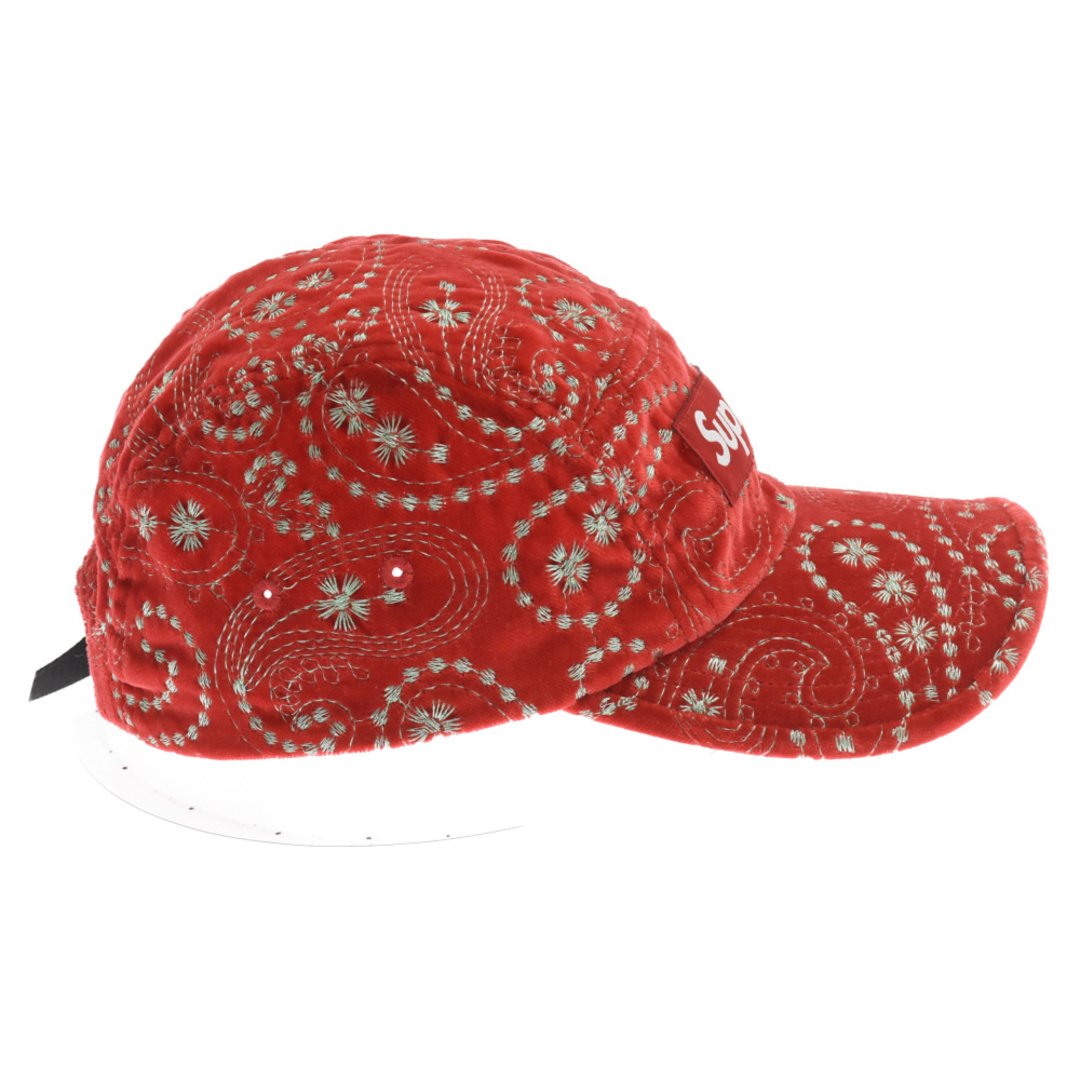 Supreme(シュプリーム)のSUPREME シュプリーム 23AW Velvet Paisley Camp Cap ベロアペイズリーキャンプキャップ レッド メンズの帽子(キャップ)の商品写真