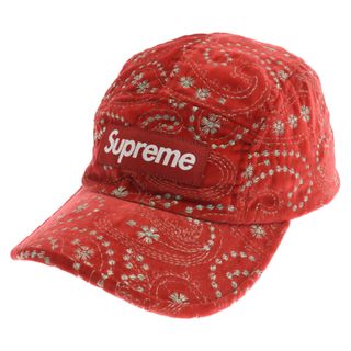 シュプリーム(Supreme)のSUPREME シュプリーム 23AW Velvet Paisley Camp Cap ベロアペイズリーキャンプキャップ レッド(キャップ)