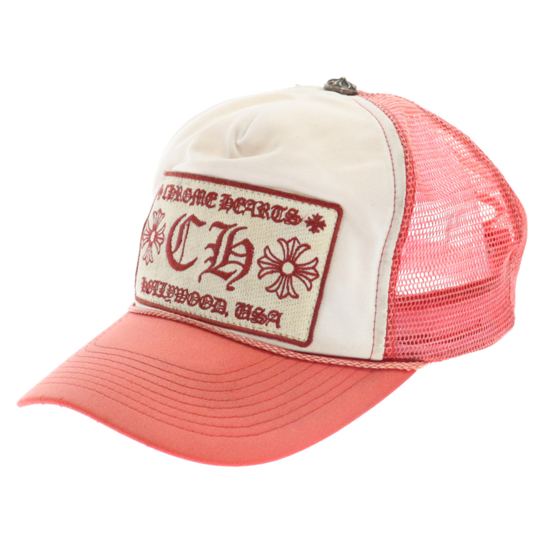 Chrome Hearts(クロムハーツ)のCHROME HEARTS クロムハーツ OLD TRUCKER CAP オールドモデル CH トラッカーキャップ パッチ クロス ボール付 メッシュ 帽子 レッド/ホワイト メンズの帽子(キャップ)の商品写真